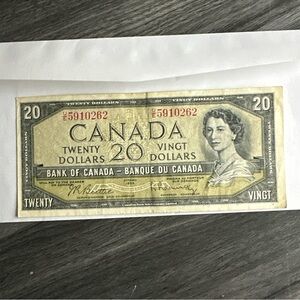 1954 Canadian $20 banknote
